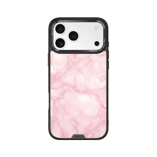 [133104017PM1] HODA殼_幻石玻璃防摔殼 iPhone17ProMAX 粉大理石紋 (341)
