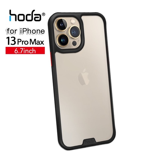 [025222136701] hoda殼_柔石軍規_iPhone13ProMax重裝黑(531)