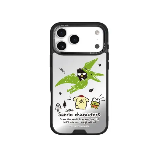 [135432017P01] HODA殼_幻石三麗鷗銀鏡系列 iPhone17Pro 手繪風翼手龍 (3385)