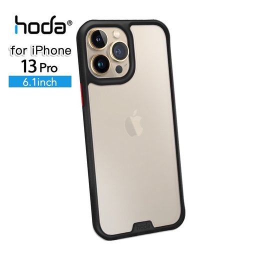 [025222136301] hoda殼_柔石軍規_iPhone13Pro重裝黑(500)