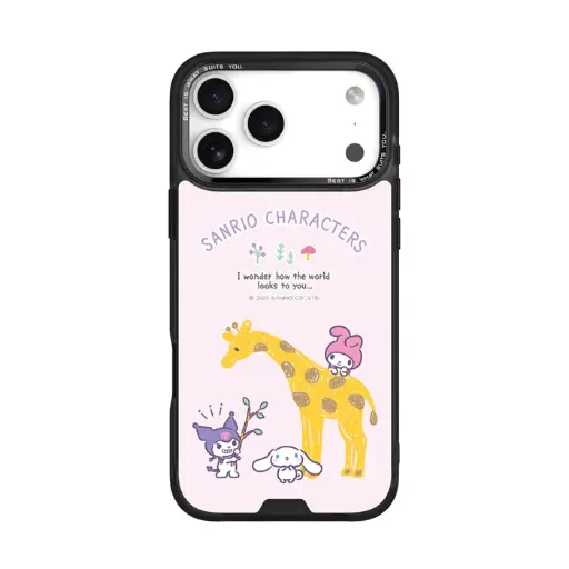 [133428017PM1] HODA殼_幻石三麗鷗玻璃系列 iPhone18ProMax/17ProMAX 手繪風長頸鹿 (2951)