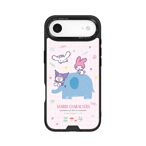 [133429017A01] HODA殼_幻石三麗鷗玻璃系列 iPhone17Air 手繪風大象 (2975)