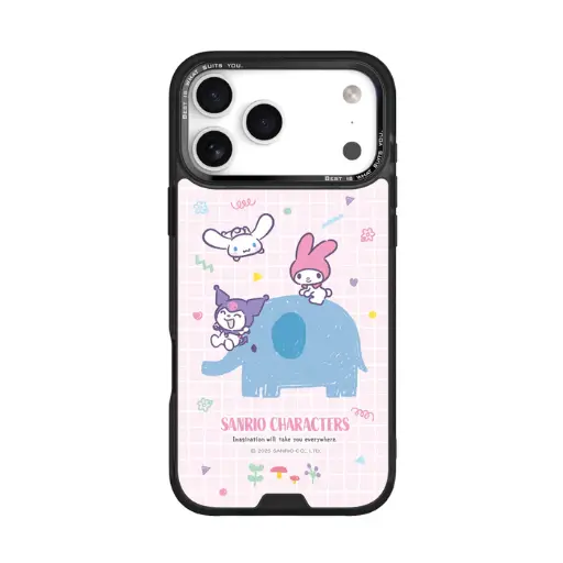 [133429017PM1] HODA殼_幻石三麗鷗玻璃系列 iPhone18ProMax/17ProMAX 手繪風大象 (2999)