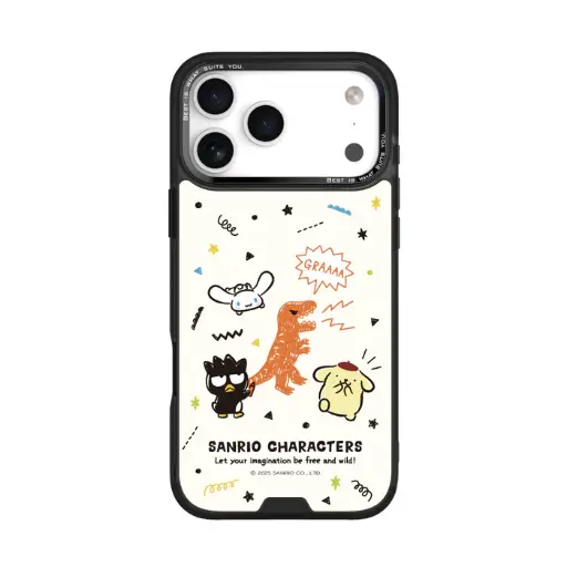 [133431017PM1] HODA殼_幻石三麗鷗玻璃系列 iPhone17ProMAX 手繪風暴龍 (3071)