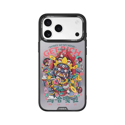 [135620017PM1] HODA殼_幻石狂奔的包子銀鏡防摔殼 iPhone17ProMAX 瑪哈嘎拉 銀色 (6799)