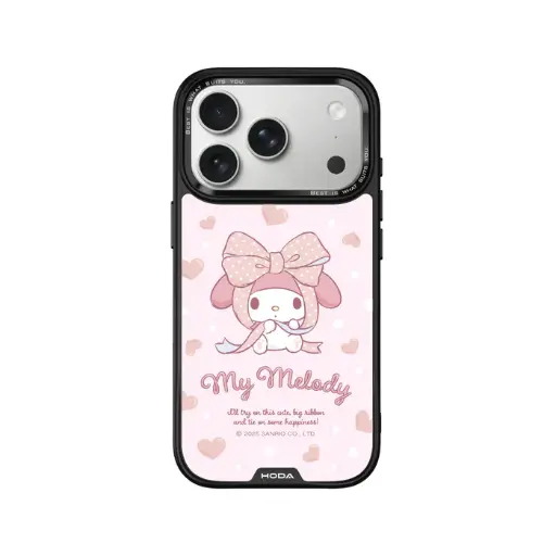 [133435017P01] HODA殼_幻石三麗鷗玻璃系列 iPhone18Pro/17Pro 蝴蝶結美樂蒂 (3880)