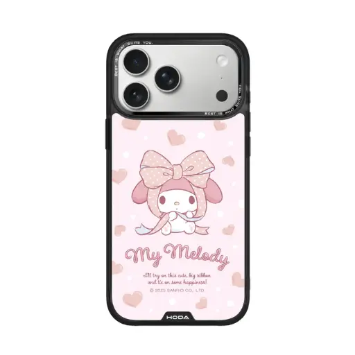 [133435017PM1] HODA殼_幻石三麗鷗玻璃系列 iPhone17ProMAX 蝴蝶結美樂蒂 (3897)