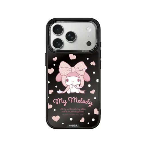 [134425017P01] HODA殼_幻石三麗鷗黑鏡系列 iPhone17Pro 蝴蝶結美樂蒂 (7772)