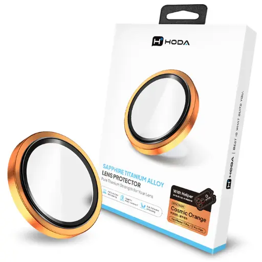 [01C570000901] HODA_藍寶石新鏡頭保護貼(3入)iPhone17Pro/17ProMAX 橙色 (093)