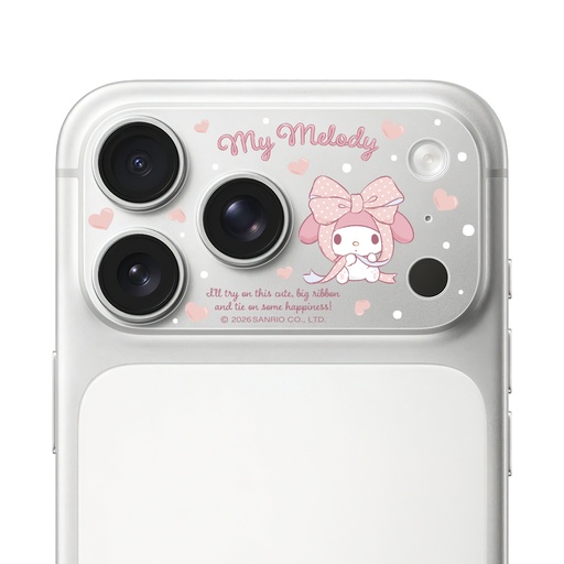 [047425717P01] HODA 滿版鏡頭底座霧面保護貼三麗鷗 iPhone17Pro 蝴蝶結美樂蒂 (1432)