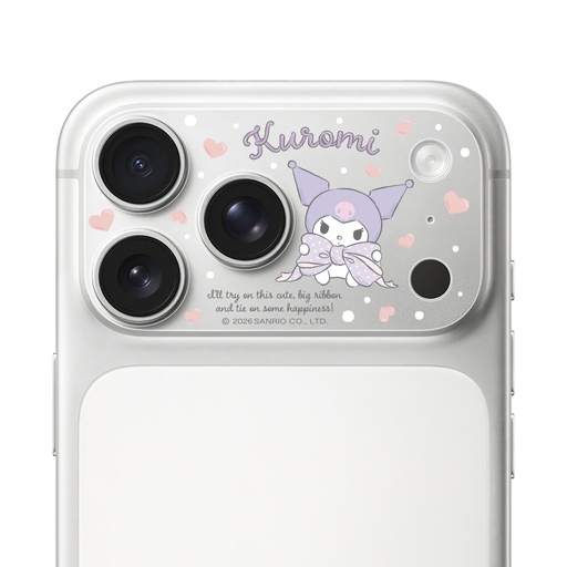 [047426717P01] HODA 滿版鏡頭底座霧面保護貼三麗鷗 iPhone17Pro 蝴蝶結酷洛米 (1449)